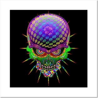 Crazy Skull Psychedelic Explosion Posters and Art